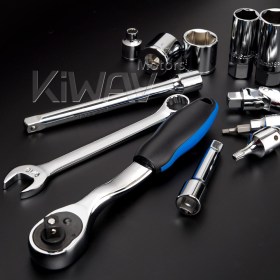 40PCS SAE 3/8 Dr. Socket Set Tool Kit compatible with Harley-Davidson