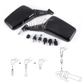 Brick black mirrors for 8mm scooters and motorcycles