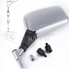 Brick chrome 8mm mirror LH for motorcycle