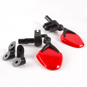 Petal red bar end mirrors for bicycle a pair