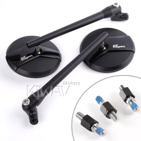 Missie black mirrors for 8mm scooters and motorcycles