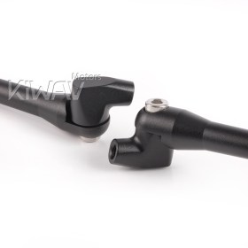 Missie black mirrors compatible with M10 metric bike & Harley Davidson