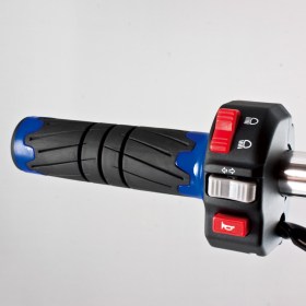 Wheel black grips with blue trim a pair of 22 mm
