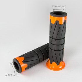 Wheel black grips with orange trim a pair of 22 mm
