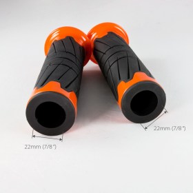 Wheel black grips with orange trim a pair of 22 mm