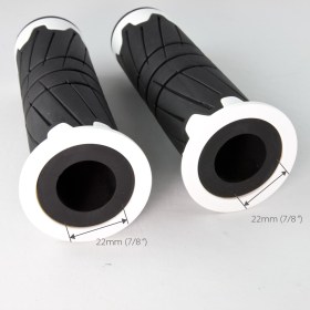 Wheel black grips with white trim a pair of 22 mm