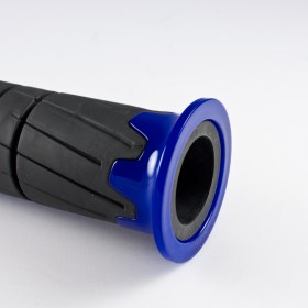 Wheel black grips with blue trim of a pair 25 mm and 22 mm