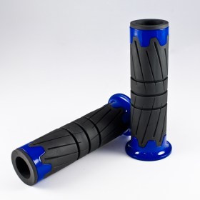 Wheel black grips with blue trim of a pair 25 mm and 22 mm