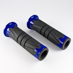 Wheel black grips with blue trim of a pair 25 mm and 22 mm