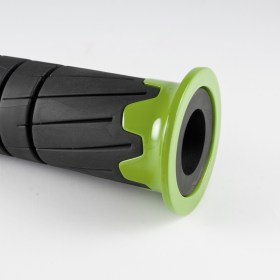 Wheel black grips with green trim of a pair 25 mm and 22 mm
