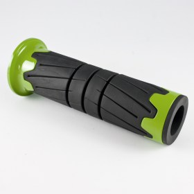 Wheel black grips with green trim of a pair 25 mm and 22 mm