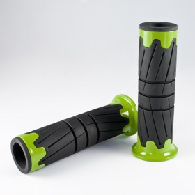Wheel black grips with green trim of a pair 25 mm and 22 mm