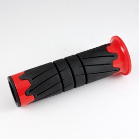 Wheel black grips with red trim of a pair 25 mm and 22 mm