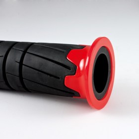 Wheel black grips with red trim of a pair 25 mm and 22 mm
