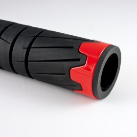 Wheel black grips with red trim of a pair 25 mm and 22 mm