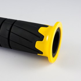 Wheel black grips with yellow trim of a pair 25 mm and 22 mm