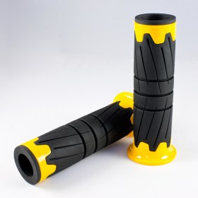 Wheel black grips with yellow trim of a pair 25 mm and 22 mm