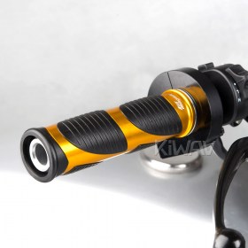 Wave grips anodized aluminum gold trim 22mm 2pcs