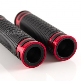 Cyber grips anodized aluminum red trim a pair 25mm&22mm