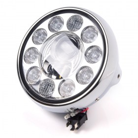 Sirius NS-2241 LED head light 7 inch chrome