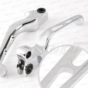 short slotted cut hand control levers chrome compatible with Harley Davidson  '96-'03 XL '96-'17 Dyna®  '96-'14 Softail® and '96-'07 Touring models