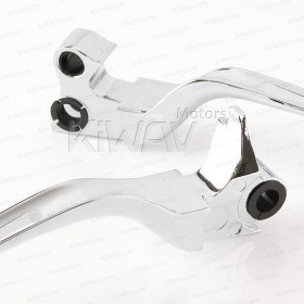 short slotted cut hand control levers chrome compatible with Harley Davidson  '96-'03 XL '96-'17 Dyna®  '96-'14 Softail® and '96-'07 Touring models
