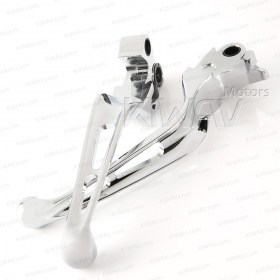 short slotted cut hand control levers chrome compatible with Harley Davidson  '96-'03 XL '96-'17 Dyna®  '96-'14 Softail® and '96-'07 Touring models