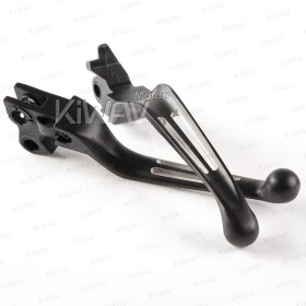 long slotted cut hand control levers matte black and silver compatible with Harley Davidson  '96-'03 XL '96-'17 Dyna®  '96-'14 Softail® and '96-'07 Touring models
