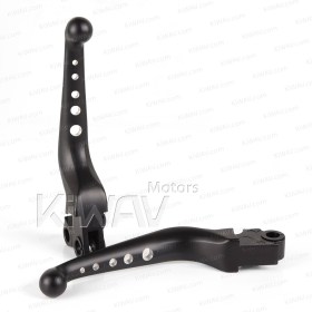 Edge cut hand control levers black and silver compatible with Harley Davidson   '96-'03 XL '96-'17 Dyna®  '96-'14 Softail® and '96-'07 Touring models