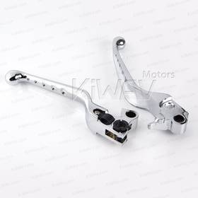 Edge cut hand control levers chrome compatible with Harley Davidson   '96-'03 XL '96-'17 Dyna®  '96-'14 Softail® and '96-'07 Touring models
