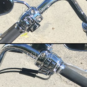 スイッチキャップセット　クロム　ハーレー　Harley　'14以降のXLモデル / '12以降のDynaとSoftailモデルに適用