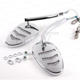 Arrow chrome LED mirrors compatible with Harley Davidson