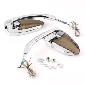 Flash chrome LED mirrors compatible with Harley Davidson