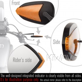 Flash chrome LED mirrors compatible with Harley Davidson