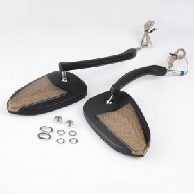 Flash black LED mirrors compatible with Harley Davidson